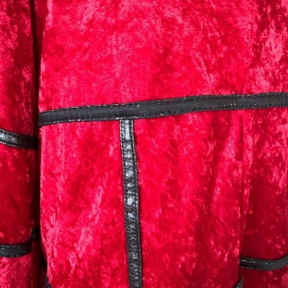 Y2K Lip Service Womens 2X Bell Sleeve Corset Front Gothic Top Red Velvet Vampire - Picture 8 of 8